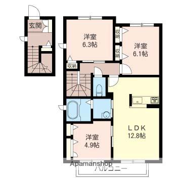 ル グラン シエルG棟(3LDK/2階)の間取り写真