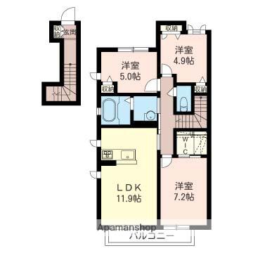ル グラン シエルE棟(3LDK/2階)の間取り写真
