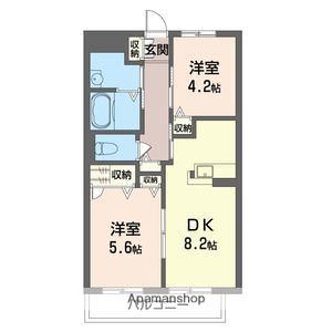 パレスさくら(2DK/1階)の間取り写真