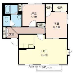 シャーメゾン2番館(2LDK/2階)の間取り写真