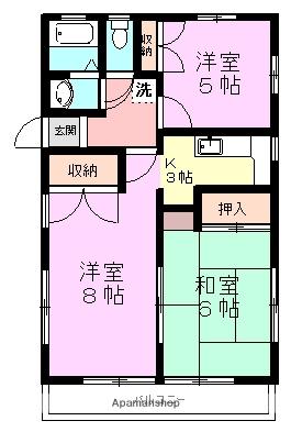 皆信ハイツⅠ(3K/1階)の間取り写真