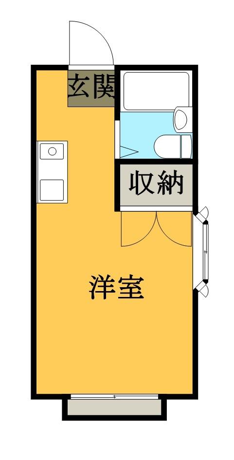 エステートピア八千代台東(ワンルーム/2階)の間取り写真