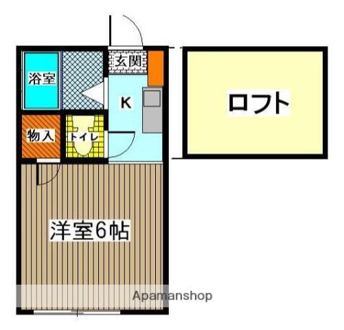 ロックウェル大久保(1K/2階)の間取り写真