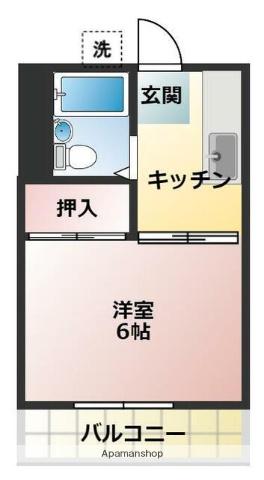 サンライズマンション(1K/1階)の間取り写真