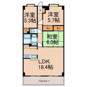サニーウェル仲村(3LDK/7階)の間取り写真