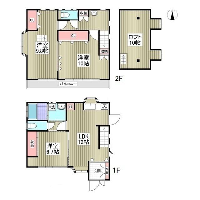 東葉高速鉄道 八千代中央駅 徒歩23分 2階建 築29年(3LDK)の間取り写真