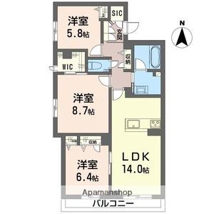 トラストメゾン白木蓮Ⅱ(3LDK/2階)の間取り写真