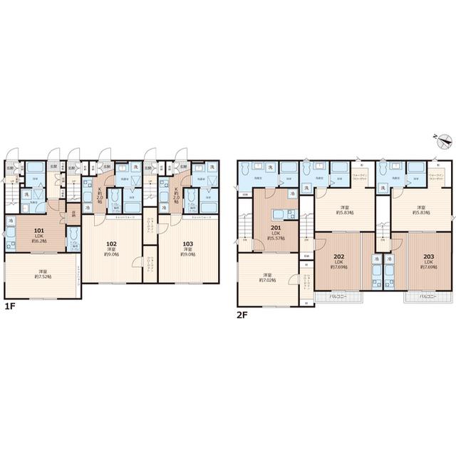 NECOCUORE USUI(1K/1階)の間取り写真