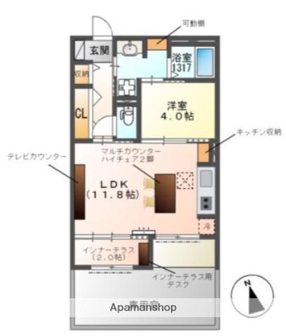 パークエステートⅠ(1LDK/1階)の間取り写真