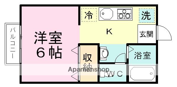 ハイツみどり(1K/2階)の間取り写真