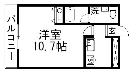 ダイワティアラ村上1(1K/3階)の間取り写真