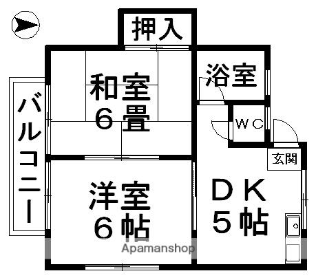 神山コーポ(2DK/2階)の間取り写真