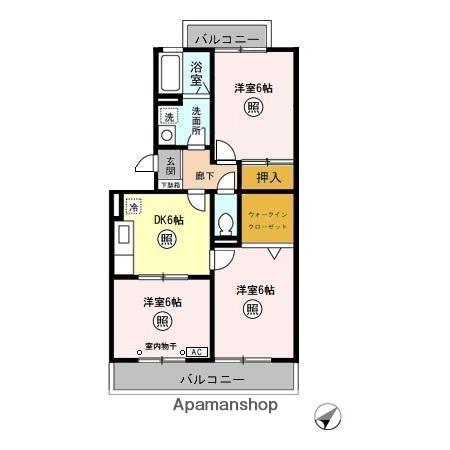 ハイツ128(3DK/3階)の間取り写真