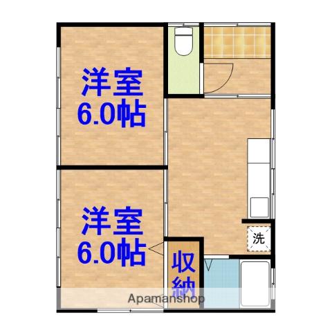 外房線 茂原駅 徒歩30分 1階建 築51年(2DK)の間取り写真