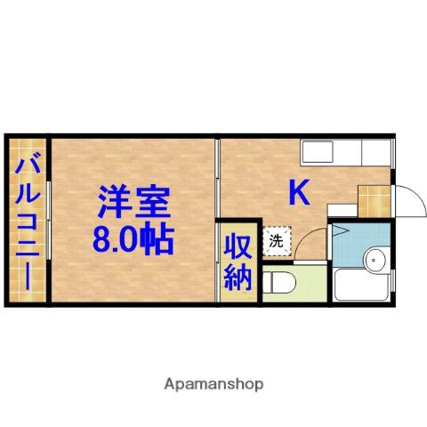 アンシャンブル姉崎(1K/1階)の間取り写真