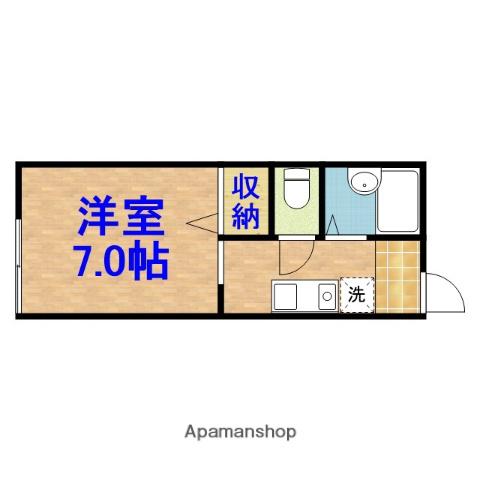 フローラA(ワンルーム/2階)の間取り写真