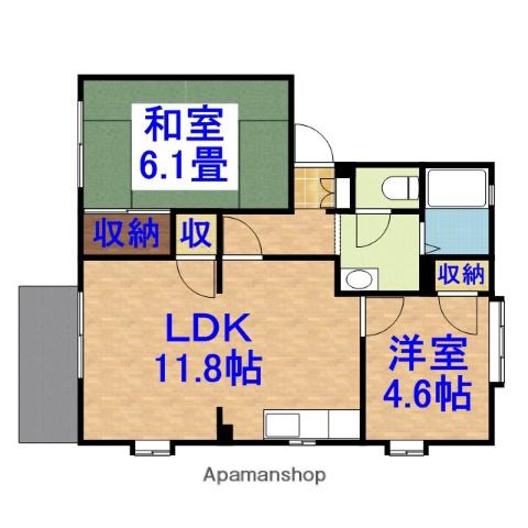 フレグランス東山A棟(2LDK/2階)の間取り写真