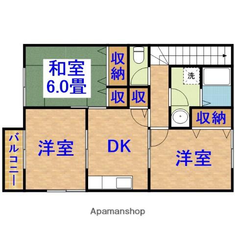 アグリコーポラスD(3DK/2階)の間取り写真