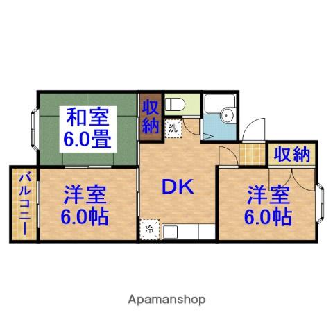 クレセント姉ヶ崎(3DK/2階)の間取り写真