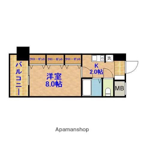 GRASS SQUARE 六番館(1K/3階)の間取り写真