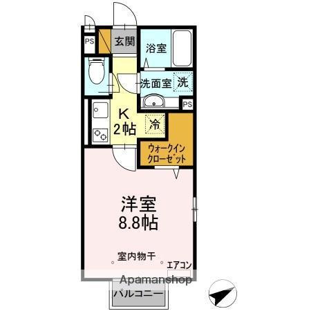 CLOCHETT ET SOLEIL(1K/2階)の間取り写真