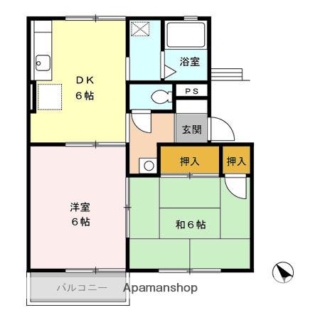 カサドマールB(2DK/2階)の間取り写真