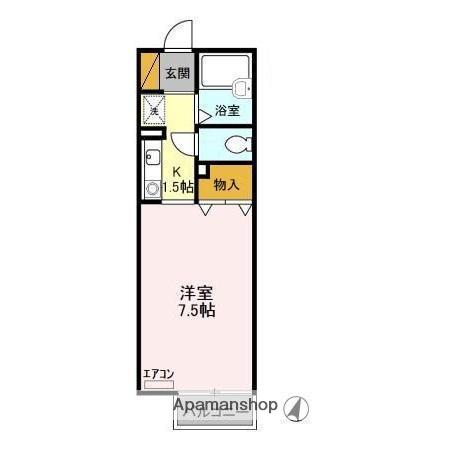 オプス・なのはな(1K/1階)の間取り写真