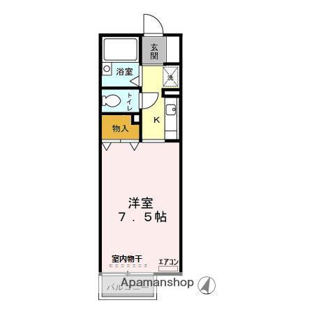 オプス・なのはな(1K/2階)の間取り写真