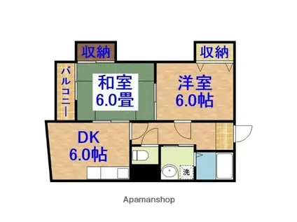 アーバンライフ八幡(2DK/3階)の間取り写真