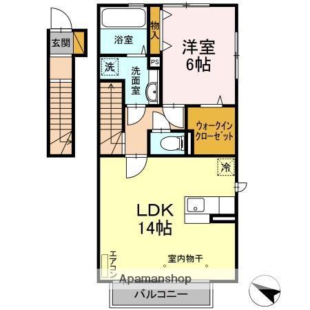 シティベリエ(1LDK/2階)の間取り写真