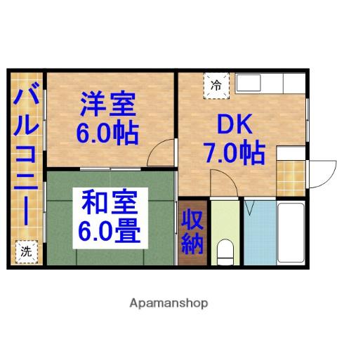 南総ハイツ(2DK/2階)の間取り写真