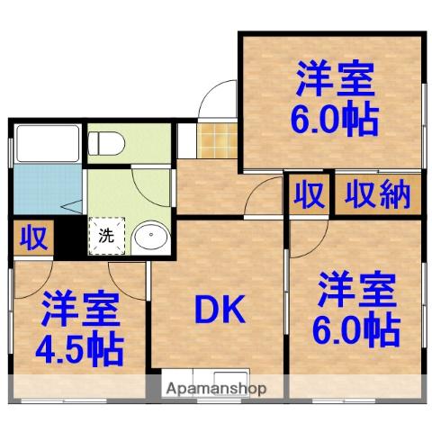 ビレッジタカザワB(2LDK/2階)の間取り写真