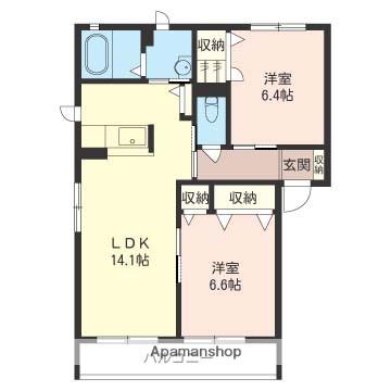 グランテ・アートル(2LDK/2階)の間取り写真