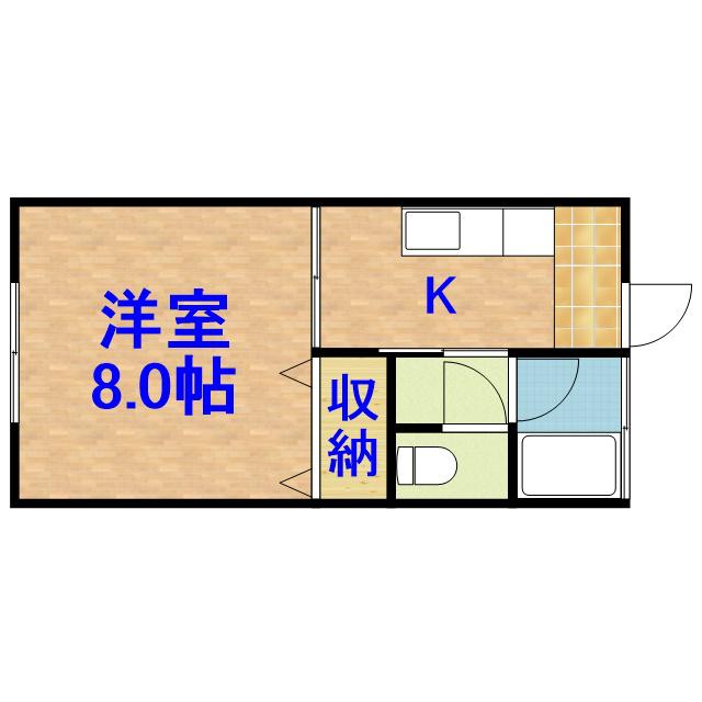 エルカーサ市原(1K/2階)の間取り写真