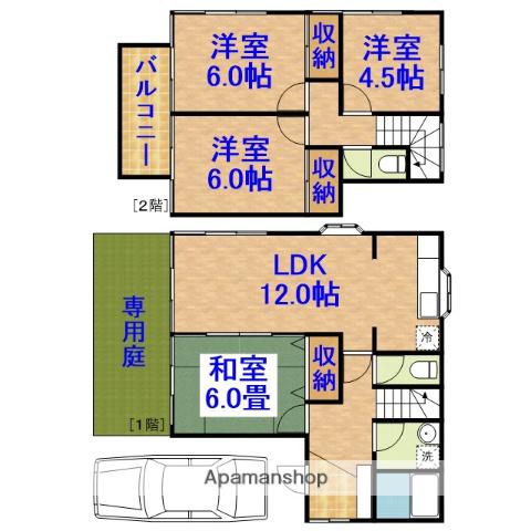 内房線 浜野駅 徒歩13分 2階建 築40年(4LDK)の間取り写真