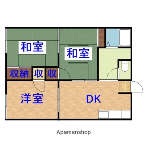 ハイツ若葉B 2階階 間取り