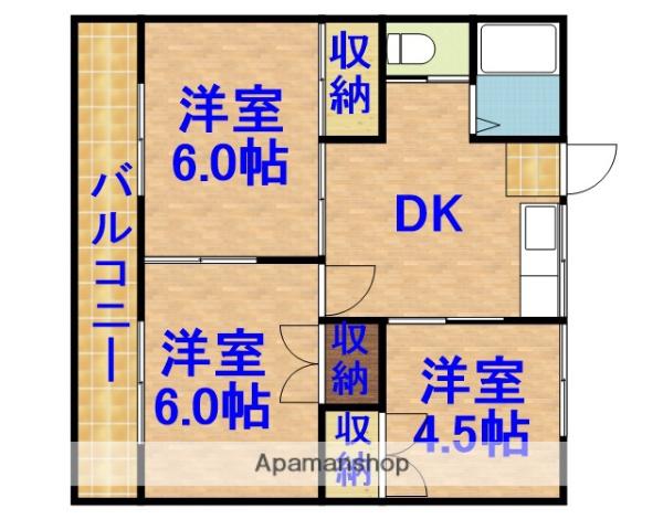 サンライズハイツ(3DK/2階)の間取り写真