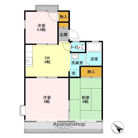 スカイハイツ池田B(3DK/2階)の間取り写真