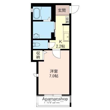 エルシオン京葉(1K/1階)の間取り写真