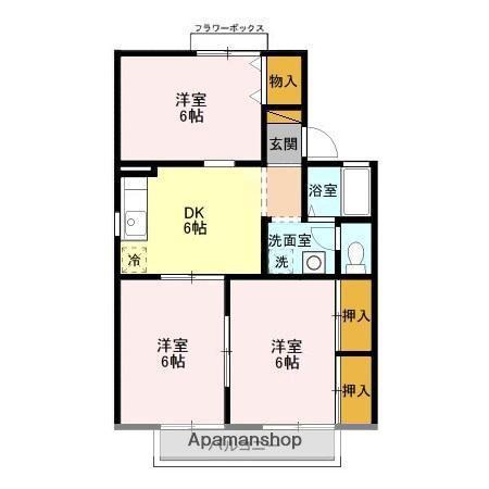 ネオサカエハイツ(3DK/1階)の間取り写真