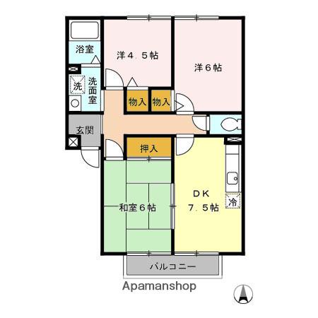 パセオみずほ台(3DK/2階)の間取り写真