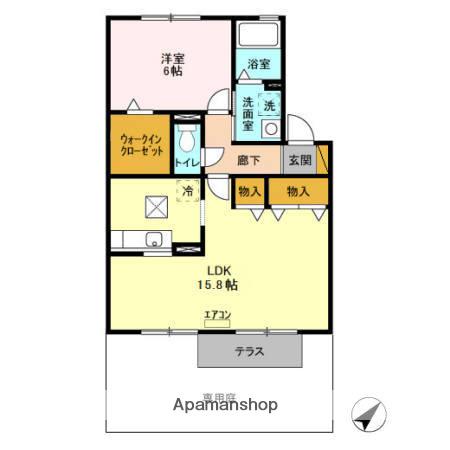 バニュルスⅠ(1LDK/1階)の間取り写真