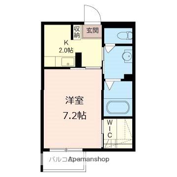 ディアナB棟(1K/2階)の間取り写真