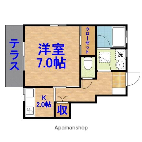 レジデンスおゆみ野A(1K/1階)の間取り写真