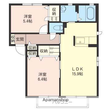 FOXES A(2LDK/1階)の間取り写真