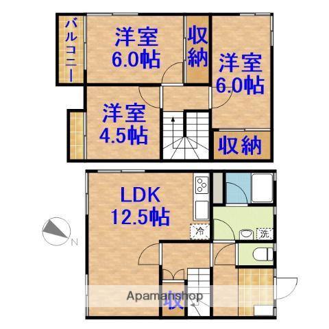 レジデンスヤマダテラスハウス(3LDK)の間取り写真