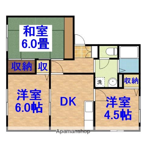フレグランスKM(3DK/1階)の間取り写真