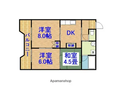 ロータリーパレス辰巳台(3DK/5階)の間取り写真