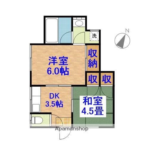 三須貸家２号棟(2DK)の間取り写真