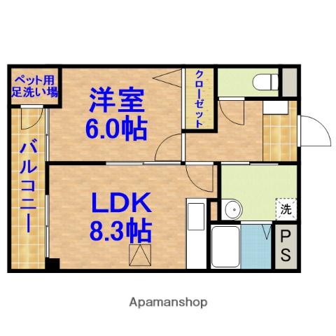 リバティ寿(1LDK/1階)の間取り写真